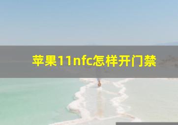 苹果11nfc怎样开门禁