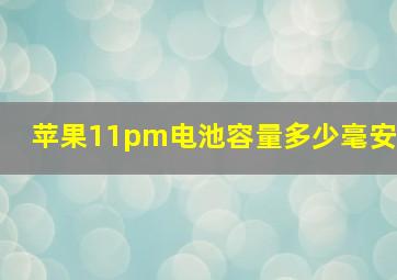 苹果11pm电池容量多少毫安