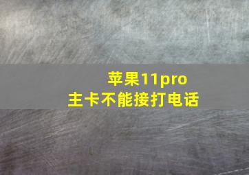 苹果11pro主卡不能接打电话