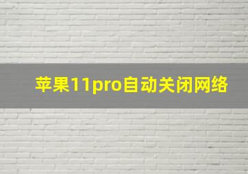 苹果11pro自动关闭网络