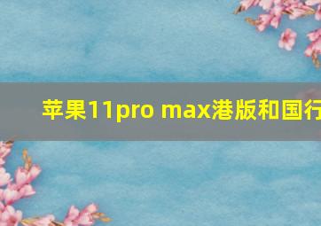 苹果11pro max港版和国行