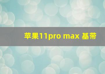 苹果11pro max 基带