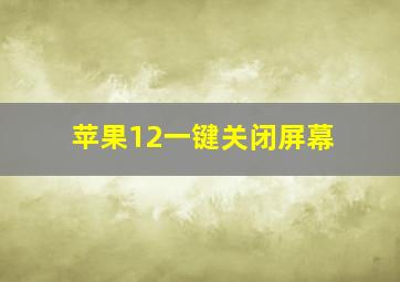 苹果12一键关闭屏幕