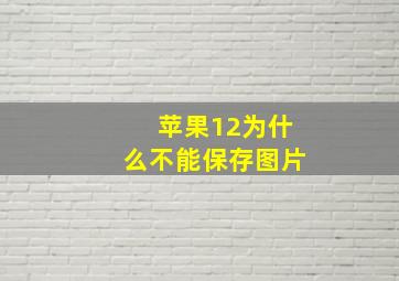 苹果12为什么不能保存图片