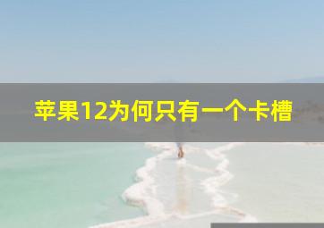 苹果12为何只有一个卡槽