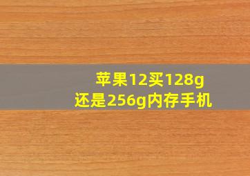 苹果12买128g还是256g内存手机