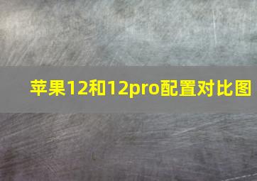 苹果12和12pro配置对比图