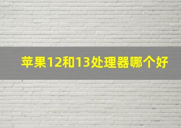 苹果12和13处理器哪个好