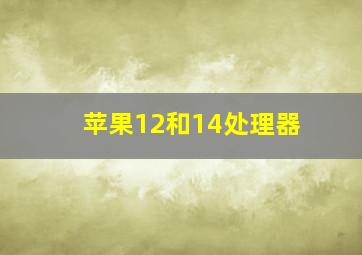 苹果12和14处理器