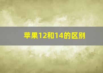 苹果12和14的区别