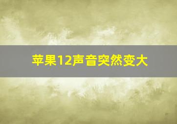 苹果12声音突然变大