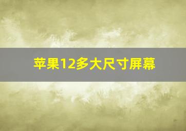 苹果12多大尺寸屏幕