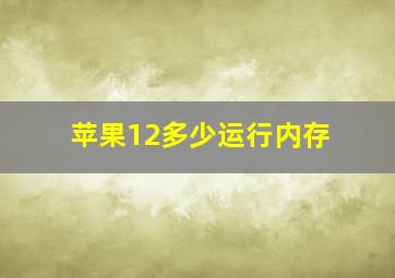 苹果12多少运行内存