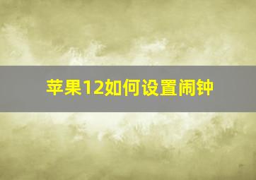 苹果12如何设置闹钟