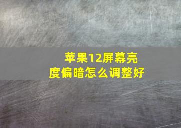 苹果12屏幕亮度偏暗怎么调整好