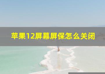 苹果12屏幕屏保怎么关闭