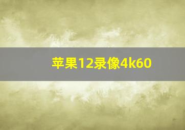 苹果12录像4k60