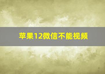 苹果12微信不能视频