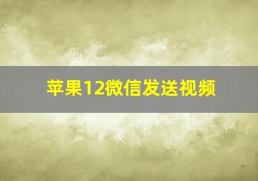 苹果12微信发送视频