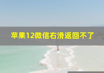 苹果12微信右滑返回不了