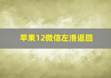 苹果12微信左滑返回