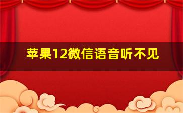 苹果12微信语音听不见