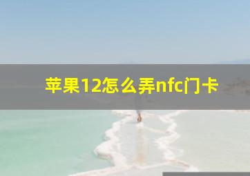 苹果12怎么弄nfc门卡