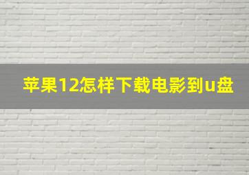 苹果12怎样下载电影到u盘