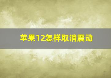 苹果12怎样取消震动