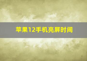 苹果12手机亮屏时间