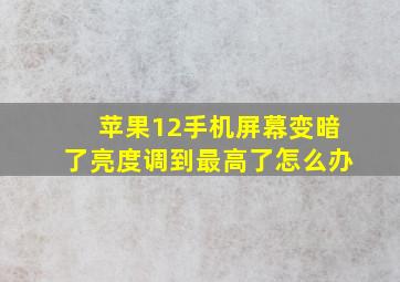 苹果12手机屏幕变暗了亮度调到最高了怎么办