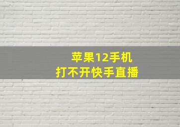 苹果12手机打不开快手直播