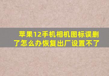 苹果12手机相机图标误删了怎么办恢复出厂设置不了