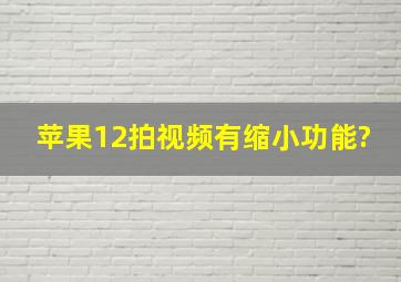 苹果12拍视频有缩小功能?