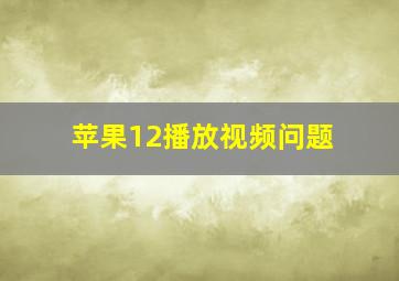 苹果12播放视频问题