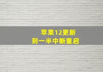 苹果12更新到一半中断重启