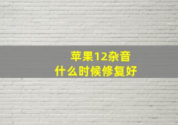 苹果12杂音什么时候修复好