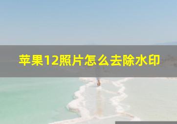 苹果12照片怎么去除水印