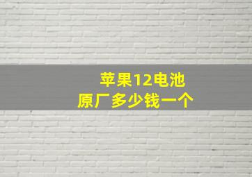 苹果12电池原厂多少钱一个