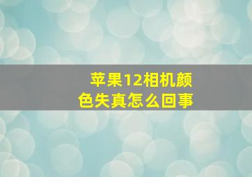 苹果12相机颜色失真怎么回事