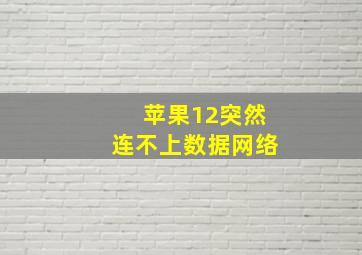 苹果12突然连不上数据网络