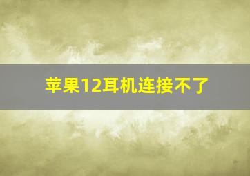 苹果12耳机连接不了