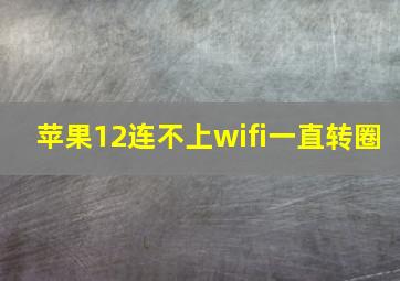 苹果12连不上wifi一直转圈