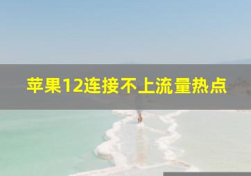 苹果12连接不上流量热点