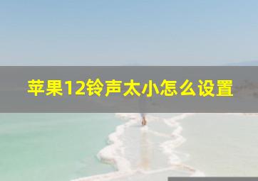 苹果12铃声太小怎么设置