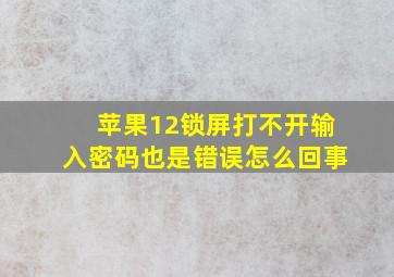 苹果12锁屏打不开输入密码也是错误怎么回事