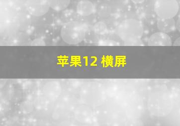 苹果12 横屏