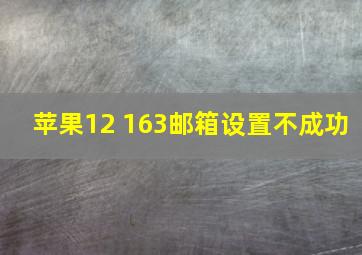 苹果12 163邮箱设置不成功