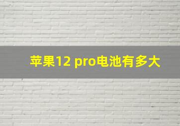 苹果12 pro电池有多大