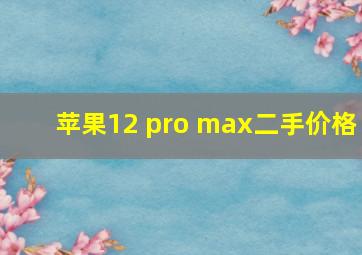 苹果12 pro max二手价格